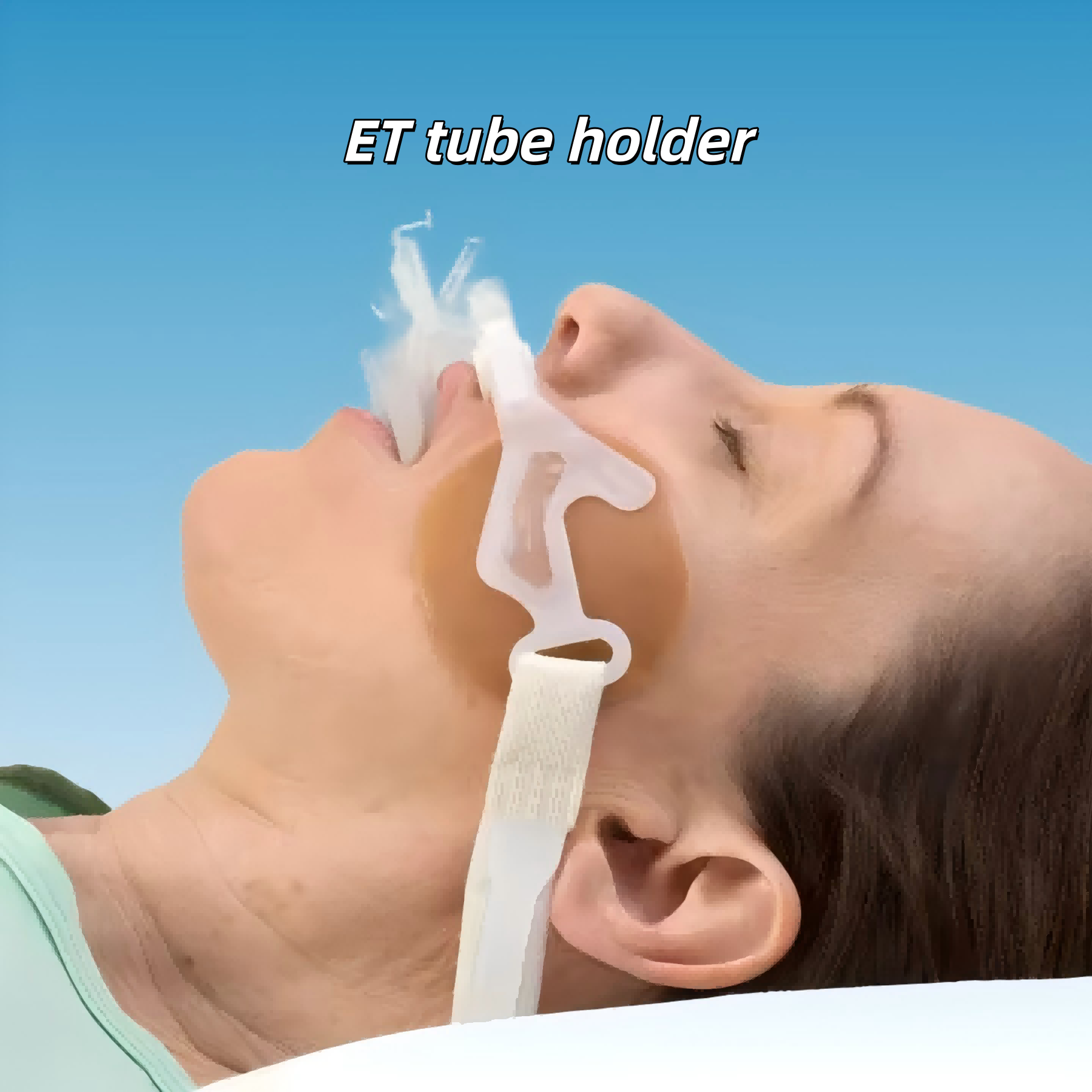 ¿Laceraciones faciales, frecuentes desprendimientos de tubos?  Un único soporte para tubo ET resuelve fácilmente estos desafíos de enfermería.